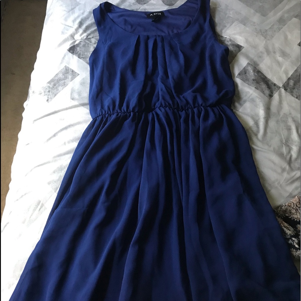Blue Knee Length Dress